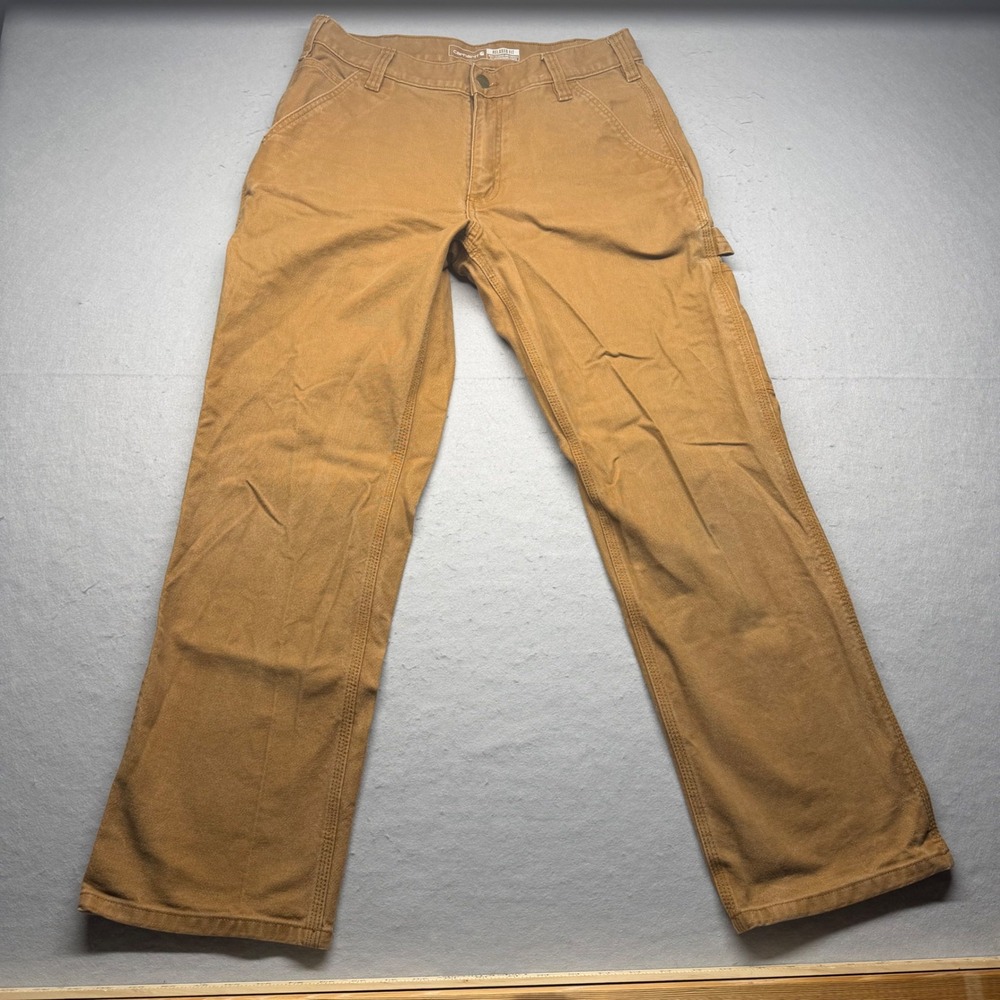 Carhartt Pants Mens 32x30 Brown Rugged Flex Relaxed Fit Canvas Work 103279 211